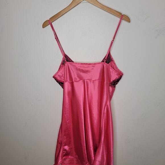 Inner Most Womens Babydoll Satin Slip Dress Lace Hearts Pink Size Medium Read - Picture 4 of 11